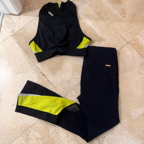 Alala Black and Neon Yellow Leggings - Picture 2 of 6